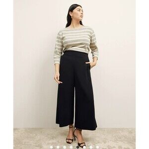 M.M. LAFLEUR The Elena Travel Culotte Everyday Crepe Pant Size XL Black